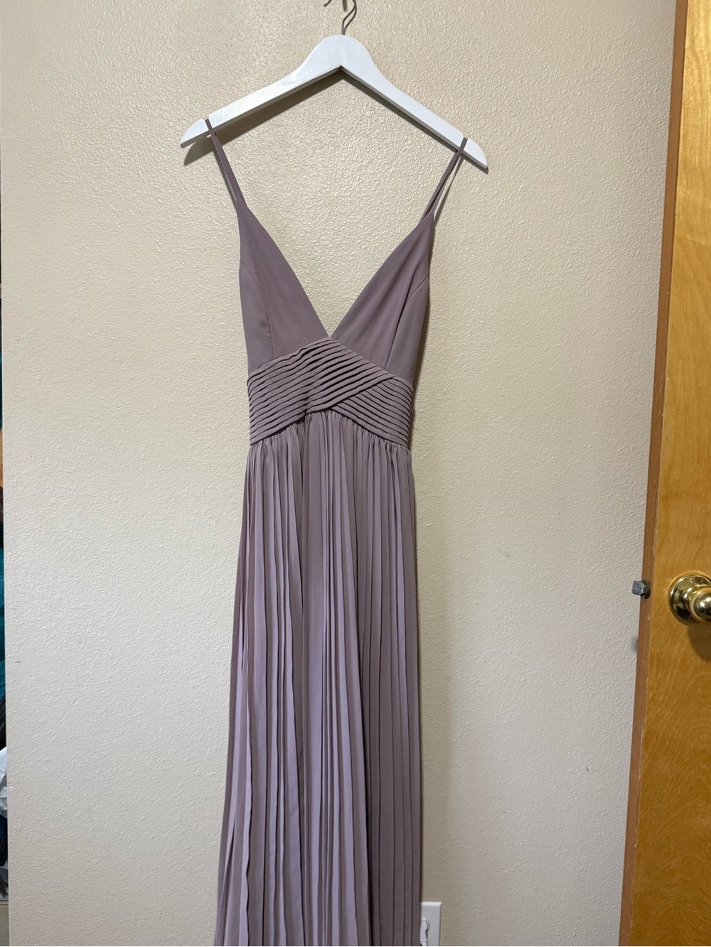 Fashion Nova Mauve Pleated Spaghetti-Strap Maxi Dress - Picture 2 of 5